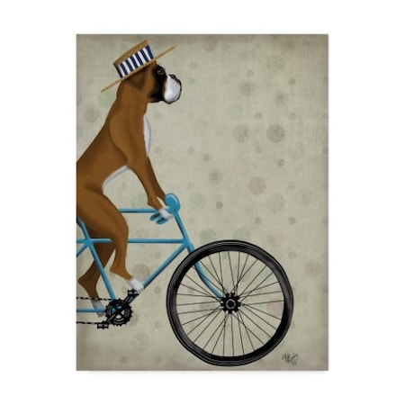Fab Funky 'Boxer On Bicycle' Canvas Art,14x19